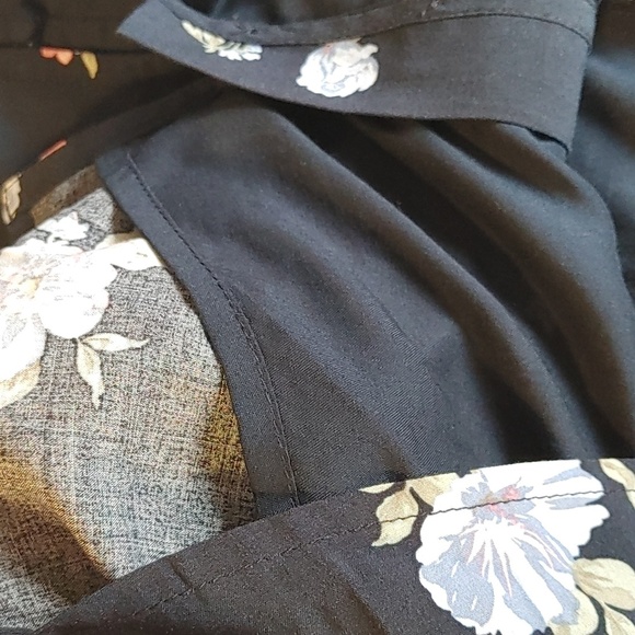 Abercrombie & Fitch Navy Blue Floral Sz M Button Front Dress - Picture 11 of 11